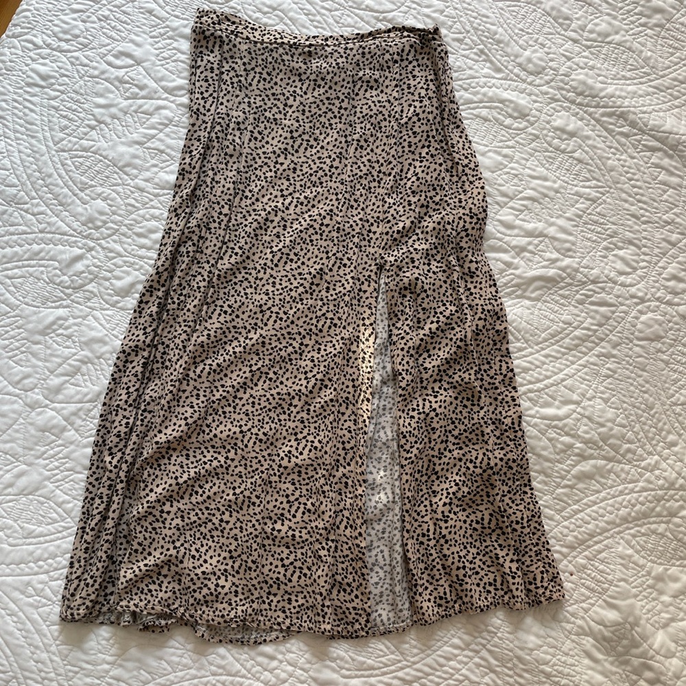 American Eagle Cheetah Print Slip Skirt with Slit
